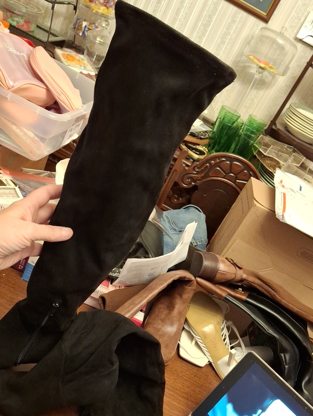 Jessica Simpson Abrine Black Size 5M Over-the-Knee Faux Suede Boot
